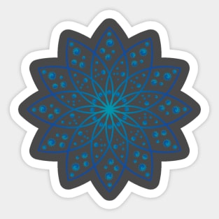 Beautiful mandala design in blue color Sticker